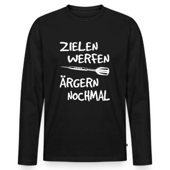 Dart Darts Dartpfeil Dartboard 180 Sport Spruch - Männer Premium Bio Langarmshirt - Schwarz - Vorne - Nico (187cm)