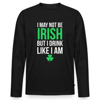 Irlandais, Irlandais, Irlandais, Irlande, Irlande, Irlande, Irlande - T-shirt manches longues Premium bio Homme - noir - Devant - Nico (187cm)