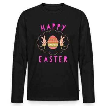 Ostern Ostern Ostern Ostern Ostern Ostern Ostern - Männer Premium Bio Langarmshirt - Schwarz - Vorne - Nico (187cm)