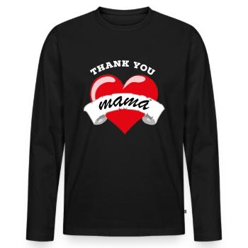 Fête des mères, Fête des mères, Fête des mères, Fête des mères - T-shirt manches longues Premium bio Homme - noir - Devant - Nico (187cm)