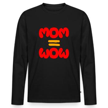 Fête des mères, Fête des mères, Fête des mères, Fête des mères - T-shirt manches longues Premium bio Homme - noir - Devant - Nico (187cm)
