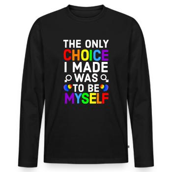 Arc-en-ciel, Arc-en-ciel, Arc-en-ciel, Arc-en-ciel, Arc-en-ciel - T-shirt manches longues Premium bio Homme - noir - Devant - Nico (187cm)