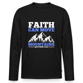 Jesus, Jesus, Jesus Christian Christian Christian - Men's Premium Organic Long Sleeve Shirt - black - Front - Nico (187cm)