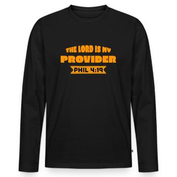 Jesus, Jesus, Jesus Christian Christian Christian - Men's Premium Organic Long Sleeve Shirt - black - Front - Nico (187cm)