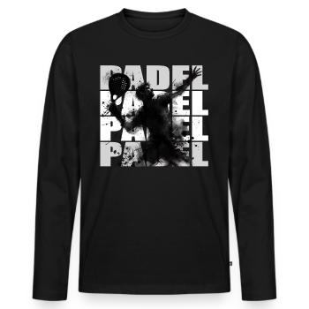 Padel - Männer Premium Bio Langarmshirt - Schwarz - Vorne - Nico (187cm)