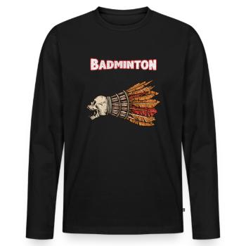 Badminton Badminton - T-shirt manches longues Premium bio Homme - noir - Devant - Nico (187cm)