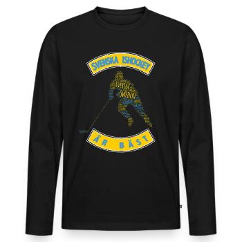 Hockey sur glace en Suède - T-shirt manches longues Premium bio Homme - noir - Devant - Nico (187cm)