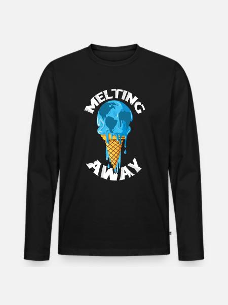Our World Melting Away - Men's Premium Organic Long Sleeve Shirt - black
