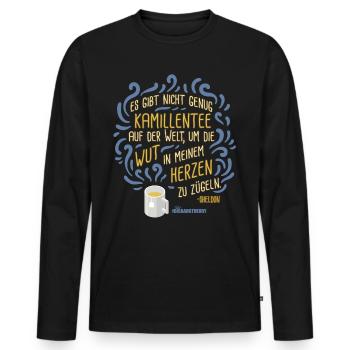 La théorie du Big Bang Thé à la camomille Fury - T-shirt manches longues Premium bio Homme - noir - Devant - Nico (187cm)