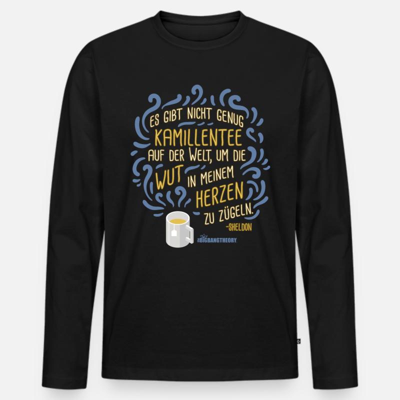 The Big Bang Theory Kamillentee Wut - Männer Premium Bio Langarmshirt - Schwarz