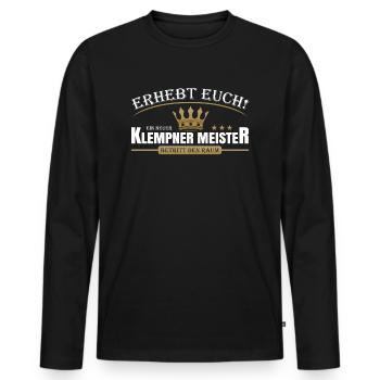 Klempner Meister - Männer Premium Bio Langarmshirt - Schwarz - Vorne - Nico (187cm)