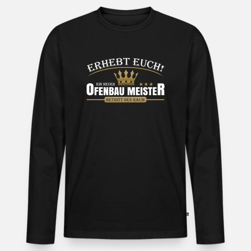 Ofenbau Meister - Männer Premium Bio Langarmshirt - Schwarz