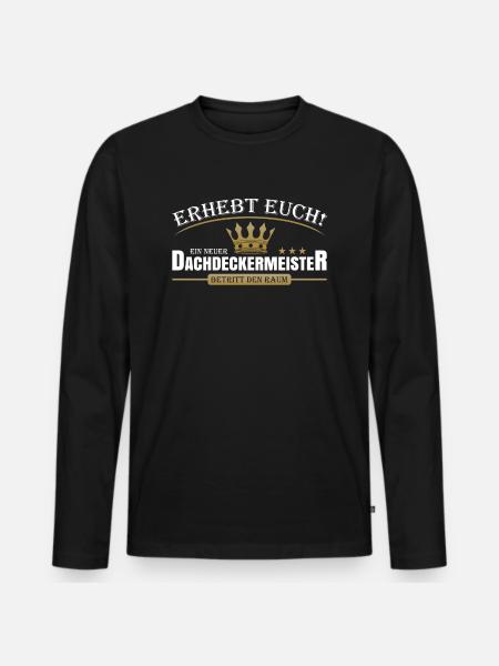 Dachdeckermeister - Männer Premium Bio Langarmshirt - Schwarz
