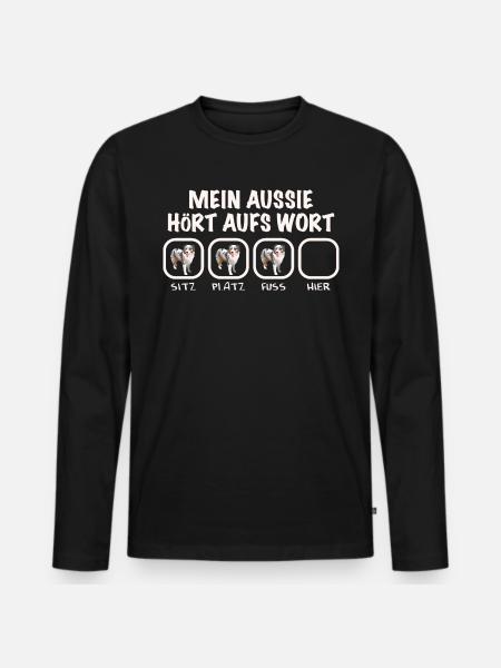 Australian Shepherd - Männer Premium Bio Langarmshirt - Schwarz