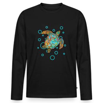 turtle - Men's Premium Organic Long Sleeve Shirt - black - Front - Nico (187cm)