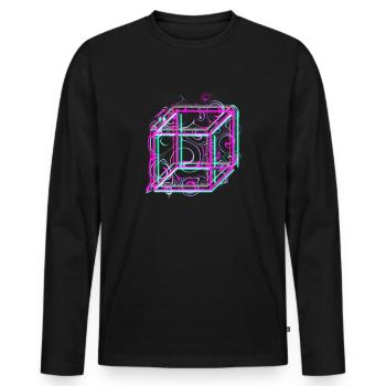 Cool neon dice - Men's Premium Organic Long Sleeve Shirt - black - Front - Nico (187cm)