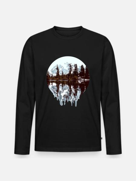 Natur - Alaska - Wildnis - Männer Premium Bio Langarmshirt - Schwarz