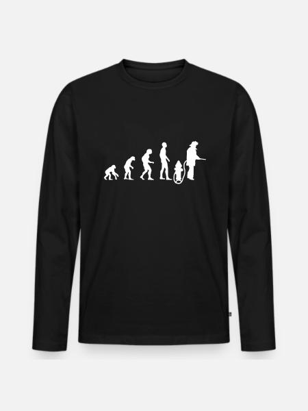 Feuerwehr Evolution - Männer Premium Bio Langarmshirt - Schwarz