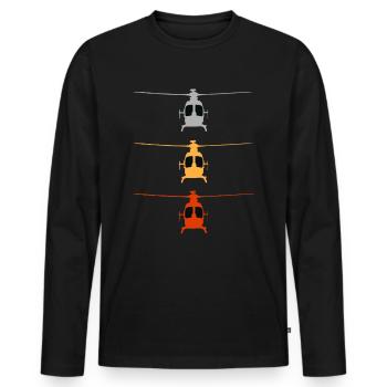 Helicopter - helicopter - Men's Premium Organic Long Sleeve Shirt - black - Front - Nico (187cm)