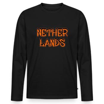 Pays-Bas - Hollande - T-shirt manches longues Premium bio Homme - noir - Devant - Nico (187cm)