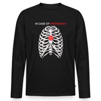 First aid - Men's Premium Organic Long Sleeve Shirt - black - Front - Nico (187cm)