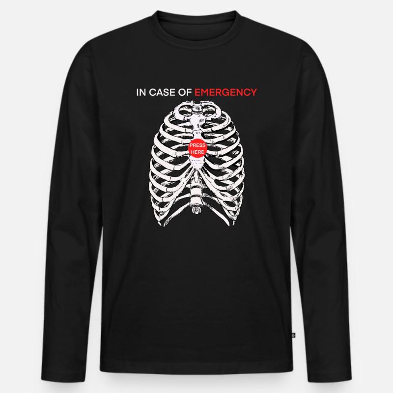 Erste Hilfe - Männer Premium Bio Langarmshirt - Schwarz