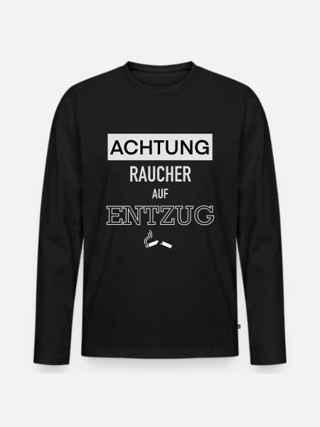 Raucher - Entzug - Männer Premium Bio Langarmshirt - Schwarz