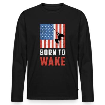 Wakeboard Wakeboard Wakeboard Cadeau de wakeboard - T-shirt manches longues Premium bio Homme - noir - Devant - Nico (187cm)