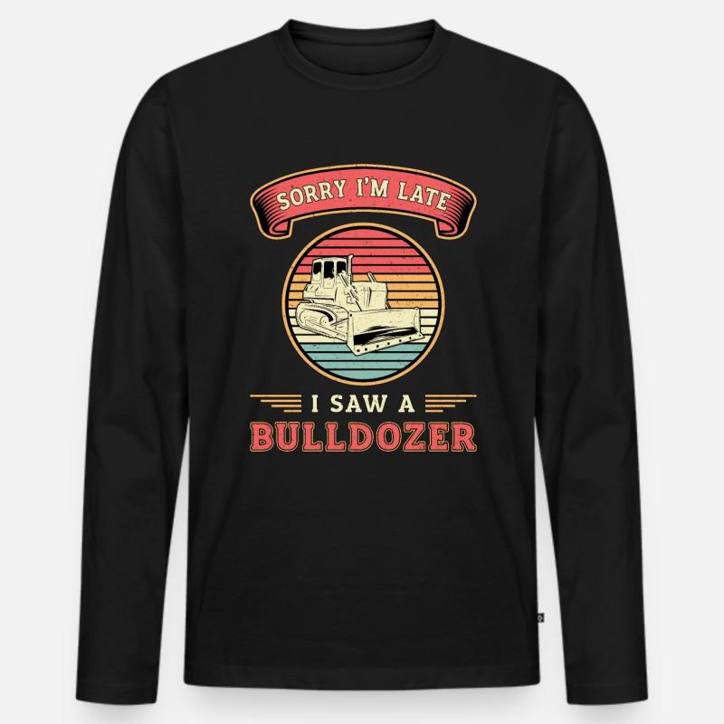 Planierraupe Bagger Bulldozer Bauarbeiter Geschenk - Männer Premium Bio Langarmshirt - Schwarz