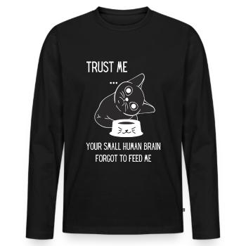 Katzen shirt hungrige Katze T shirt für Katzenfans - Männer Premium Bio Langarmshirt - Schwarz - Vorne - Nico (187cm)
