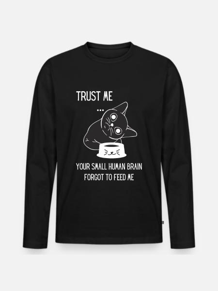 Katzen shirt hungrige Katze T shirt für Katzenfans - Männer Premium Bio Langarmshirt - Schwarz