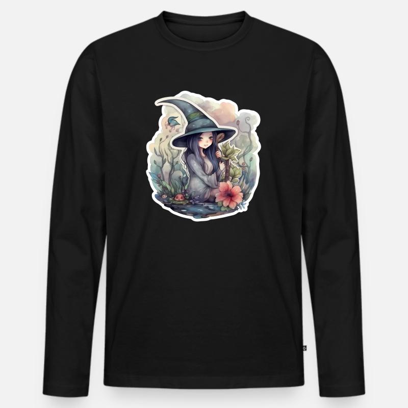 Sorcière douce dans l’eau - T-shirt manches longues Premium bio Homme - noir