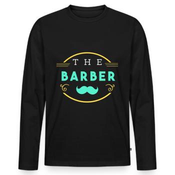 Barber - Men's Premium Organic Long Sleeve Shirt - black - Front - Nico (187cm)