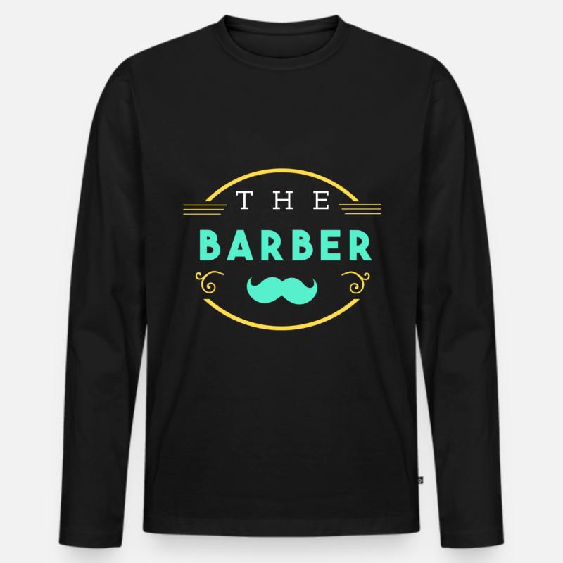 Barber - Männer Premium Bio Langarmshirt - Schwarz