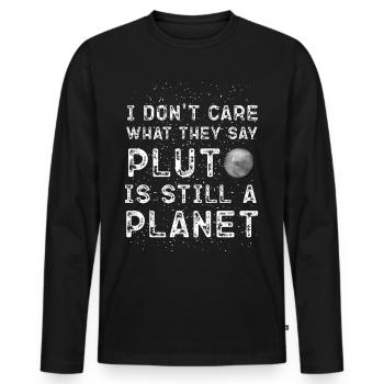 Pluto is a planet! - Men's Premium Organic Long Sleeve Shirt - black - Front - Nico (187cm)