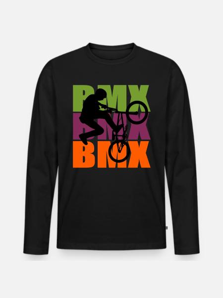 Vélo BMX - T-shirt manches longues Premium bio Homme - noir