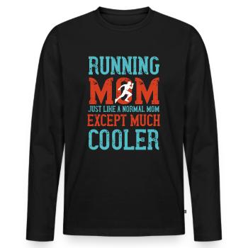 Running jogging running - Men's Premium Organic Long Sleeve Shirt - black - Front - Nico (187cm)