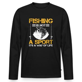 Fishing funny angler saying - Men's Premium Organic Long Sleeve Shirt - black - Front - Nico (187cm)