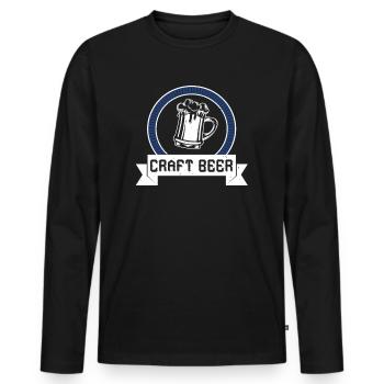 Craft Beer Lustige Bier Sprüche - Männer Premium Bio Langarmshirt - Schwarz - Vorne - Nico (187cm)