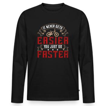 Funny Bike Cyclist Sayings Gift - T-shirt manches longues Premium bio Homme - noir - Devant - Nico (187cm)
