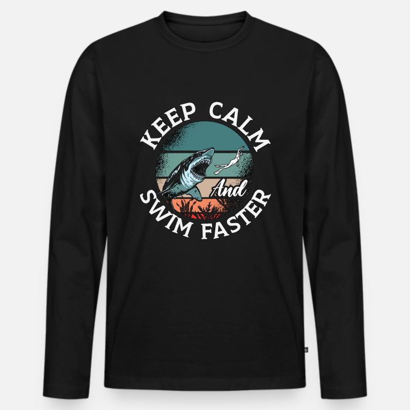 Freitaucher Freitauchen Apnoe Tauchen Geschenk - Männer Premium Bio Langarmshirt - Schwarz