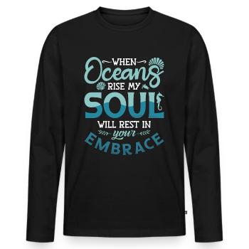 Freedivers Diving Apnea Freediving Gift - Men's Premium Organic Long Sleeve Shirt - black - Front - Nico (187cm)