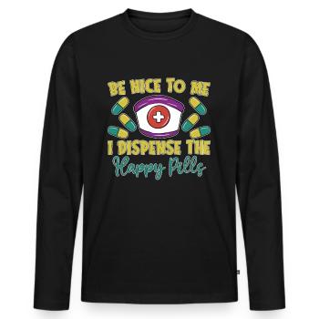 Pharmacy Technician Pharmacy Technician Gift - Men's Premium Organic Long Sleeve Shirt - black - Front - Nico (187cm)