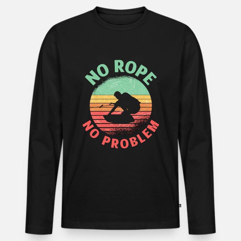 Wakeboard Wake Wakeboarding Wakeboarder Geschenk - Männer Premium Bio Langarmshirt - Schwarz