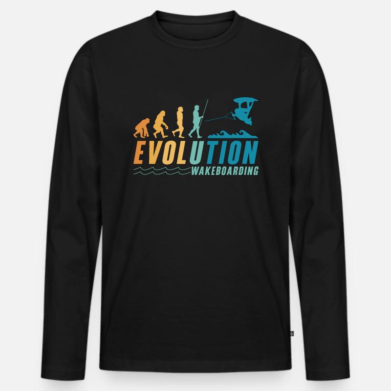 Wakeboard Wakeboarder Wake Wakeboarding Geschenk - Männer Premium Bio Langarmshirt - Schwarz