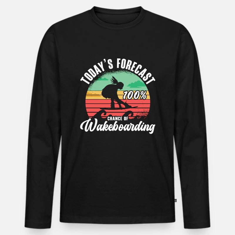 Wakeboarden Wakeboarder Wakeboard Wake Geschenk - Männer Premium Bio Langarmshirt - Schwarz