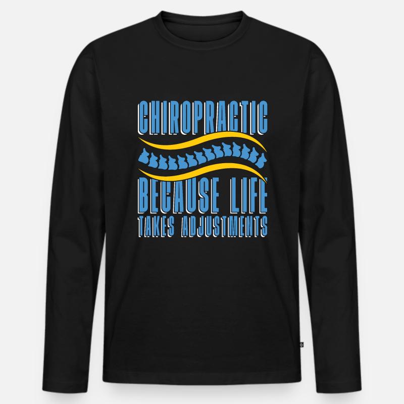 Chiropraktik Physio Chiropraktiker Cool Geschenk - Männer Premium Bio Langarmshirt - Schwarz