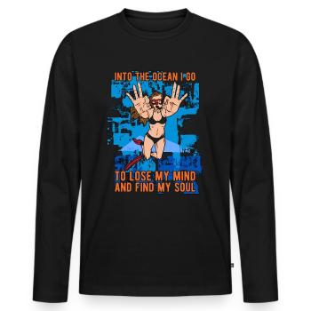 Plongée apnée apnée Apnée Cadeau - T-shirt manches longues Premium bio Homme - noir - Devant - Nico (187cm)