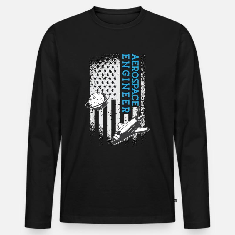 Aerospace Engineer Engineering Space Rocket - Männer Premium Bio Langarmshirt - Schwarz