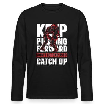 Catch Wrestling Continuez à pousser vers l’avant Lutteur - T-shirt manches longues Premium bio Homme - noir - Devant - Nico (187cm)